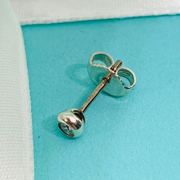 Tiffany & Co Elsa Peretti Diamond Earrings By the Yard .06ct Silver 925 - Picture 4 of 8